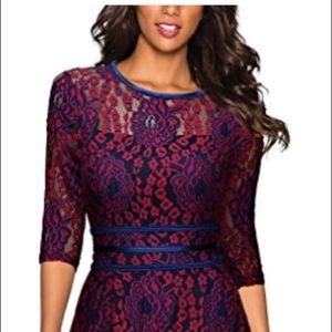 Miusol Women's Vintage Floral Lace Cocktail  Party
